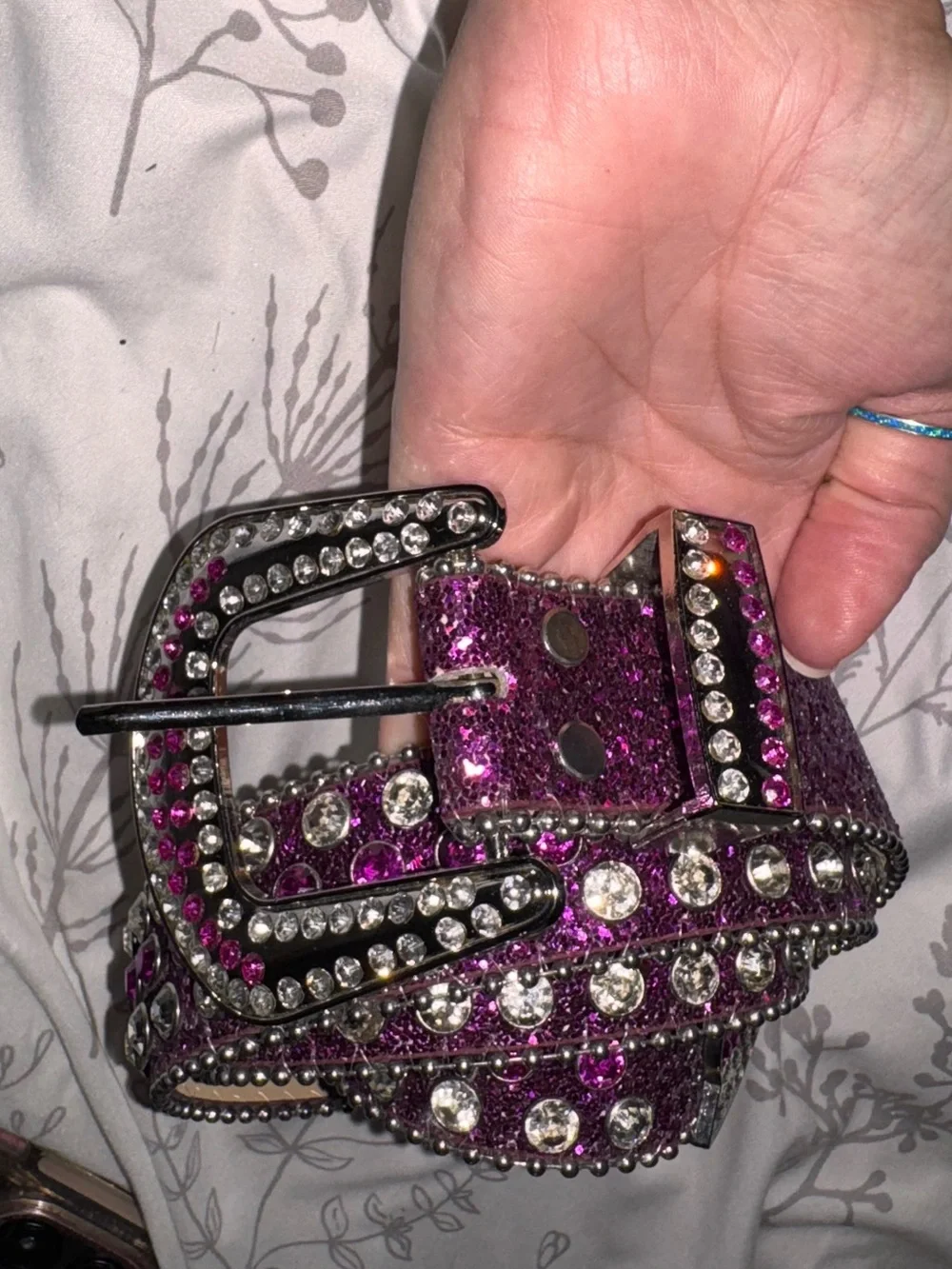 Sparkling Purple Crystal Belt - Women's Accessory